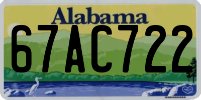 AL license plate 67AC722