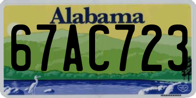 AL license plate 67AC723