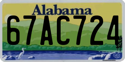 AL license plate 67AC724