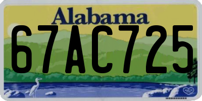 AL license plate 67AC725