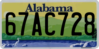 AL license plate 67AC728