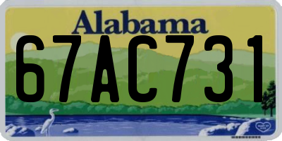 AL license plate 67AC731