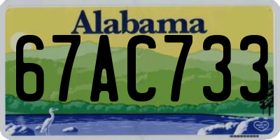 AL license plate 67AC733