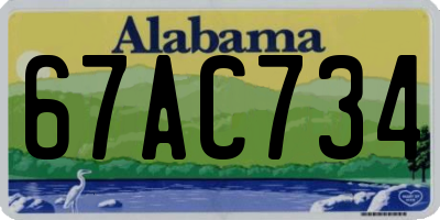 AL license plate 67AC734