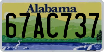 AL license plate 67AC737
