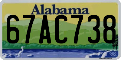 AL license plate 67AC738