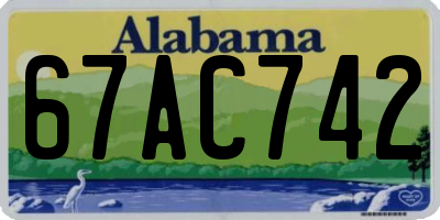 AL license plate 67AC742