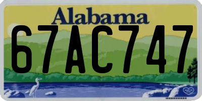 AL license plate 67AC747