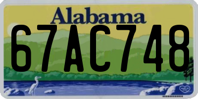 AL license plate 67AC748