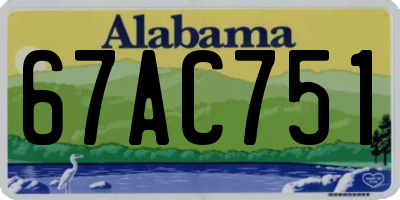 AL license plate 67AC751