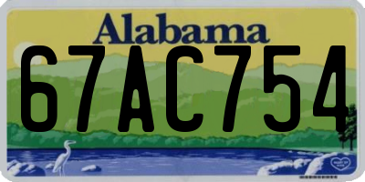 AL license plate 67AC754