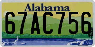 AL license plate 67AC756