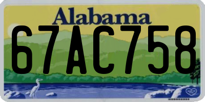 AL license plate 67AC758