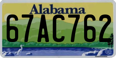 AL license plate 67AC762