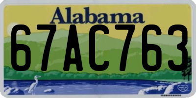 AL license plate 67AC763