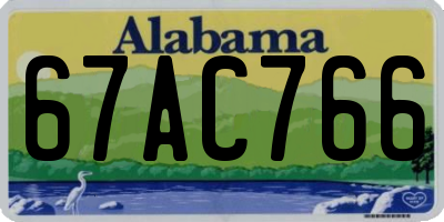 AL license plate 67AC766