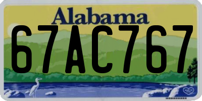 AL license plate 67AC767