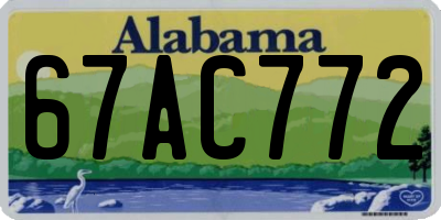AL license plate 67AC772