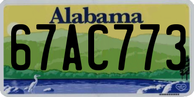 AL license plate 67AC773