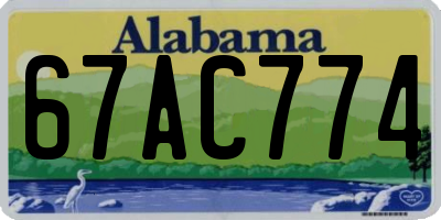 AL license plate 67AC774