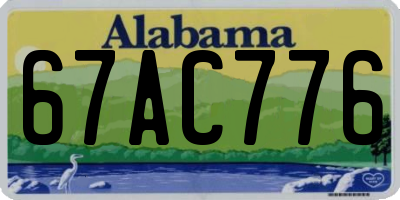 AL license plate 67AC776