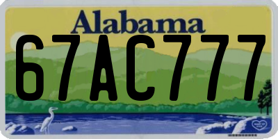 AL license plate 67AC777