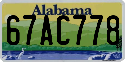 AL license plate 67AC778