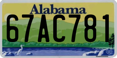 AL license plate 67AC781