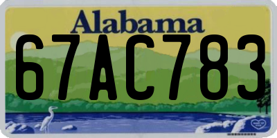 AL license plate 67AC783