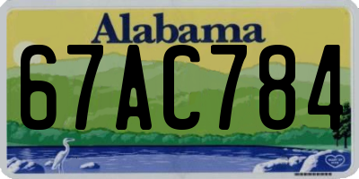 AL license plate 67AC784
