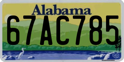 AL license plate 67AC785