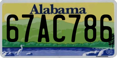 AL license plate 67AC786