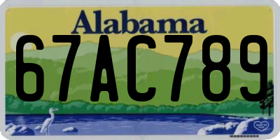 AL license plate 67AC789