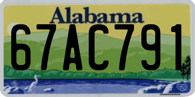 AL license plate 67AC791