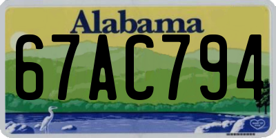 AL license plate 67AC794