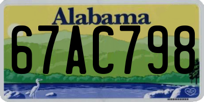 AL license plate 67AC798