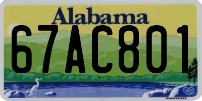 AL license plate 67AC801