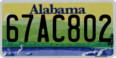 AL license plate 67AC802