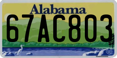 AL license plate 67AC803