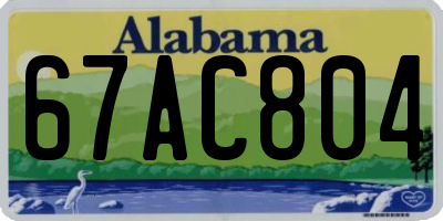 AL license plate 67AC804