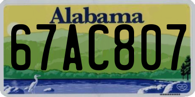 AL license plate 67AC807