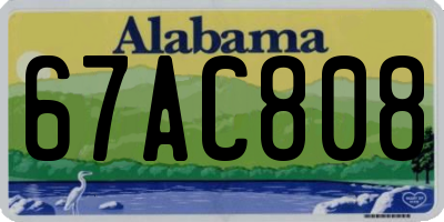 AL license plate 67AC808