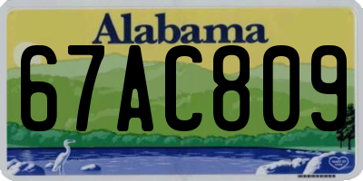 AL license plate 67AC809