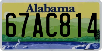 AL license plate 67AC814