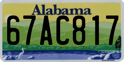 AL license plate 67AC817