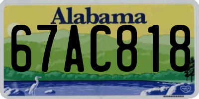 AL license plate 67AC818