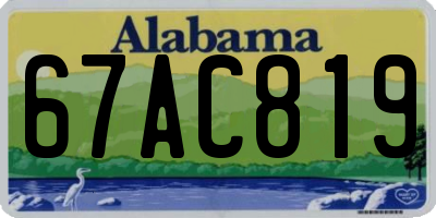 AL license plate 67AC819