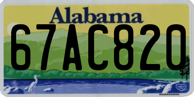 AL license plate 67AC820