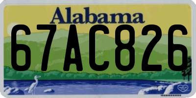 AL license plate 67AC826