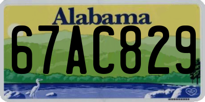 AL license plate 67AC829